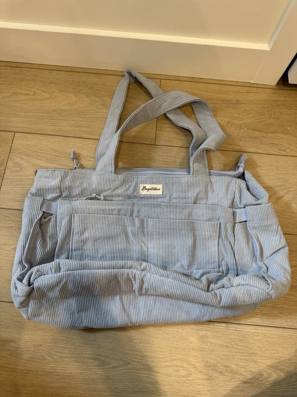 Bagstellar Corduroy Tote Bag with 17 Pockets Holds Laptop